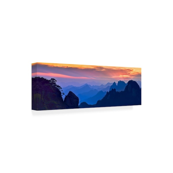 Mei Xu 'Sanqing Mountain Sunset' Canvas Art,8x24